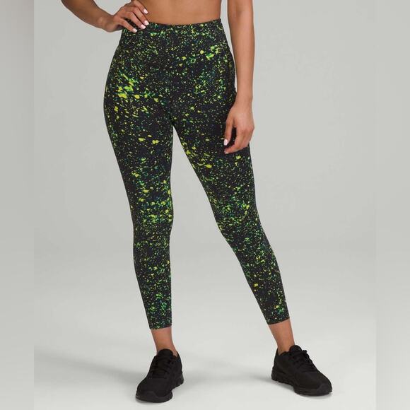 Lululemon Base Pace High-Rise Running Tight 25” Navy Sparks Fly Multi Nulux 6 - Picture 1 of 7